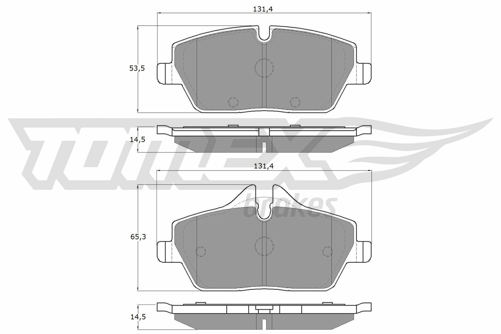 Sada brzdových destiček, kotoučová brzda TOMEX Brakes